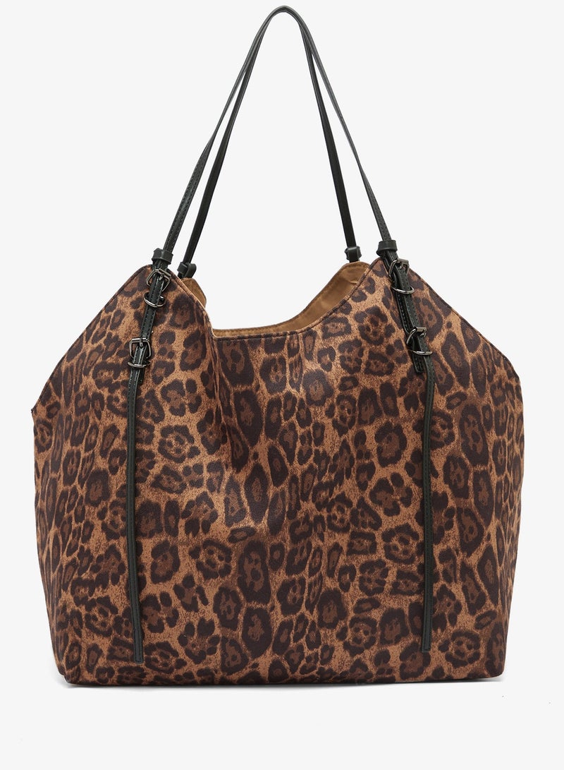 GLAMOROUS Slouchy Leopard Print Tote Bag - Image 2