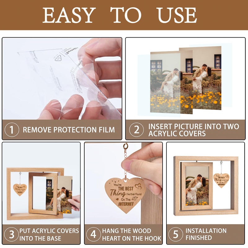 ishine Romantic Couples Picture Frames Anniversary Birthday Gifts for Her Girlfriend Graduation Gifts for Him Boyfriend  Wedding Gifts for Couples Wife Husband  I Love You to The Moon & Back (Couples Photo - Image 4