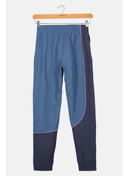 Adidas Kids Girl Pull On Brand Logo Outdoor Track Pants, Dusty Blue  - Image 2