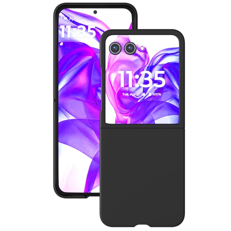 BURAQ Case Cover For Motorola Razr 50 Ultra Skin Feel Full Coverage Phone Case(Black) - Image 1