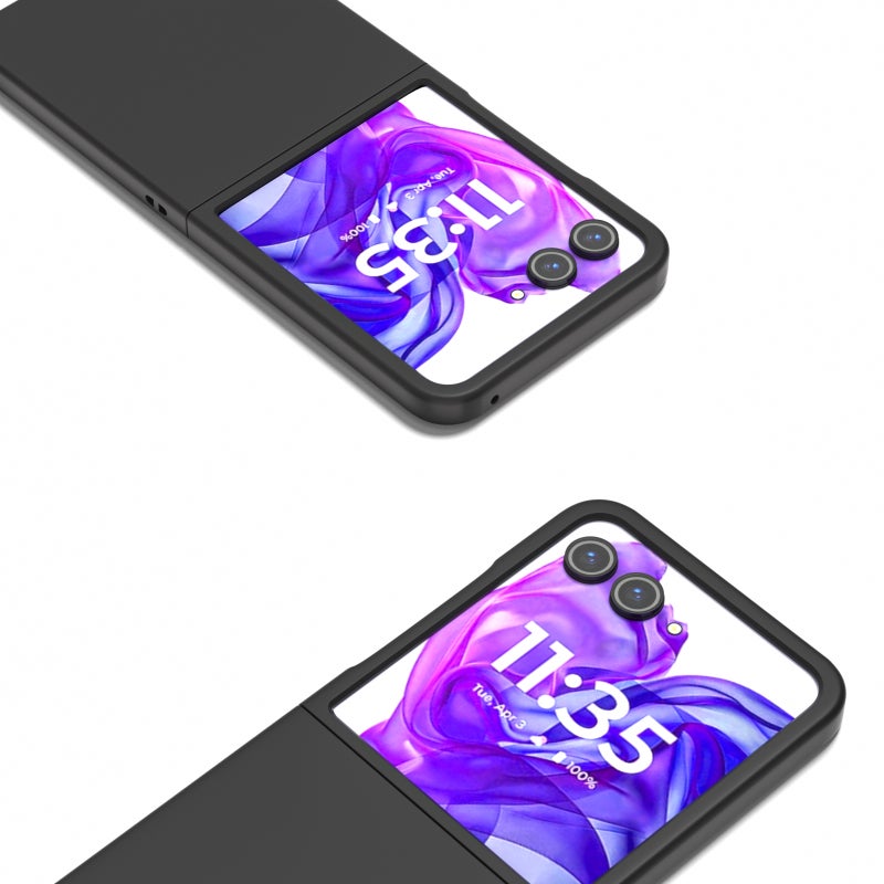 BURAQ Case Cover For Motorola Razr 50 Ultra Skin Feel Full Coverage Phone Case(Black) - Image 2