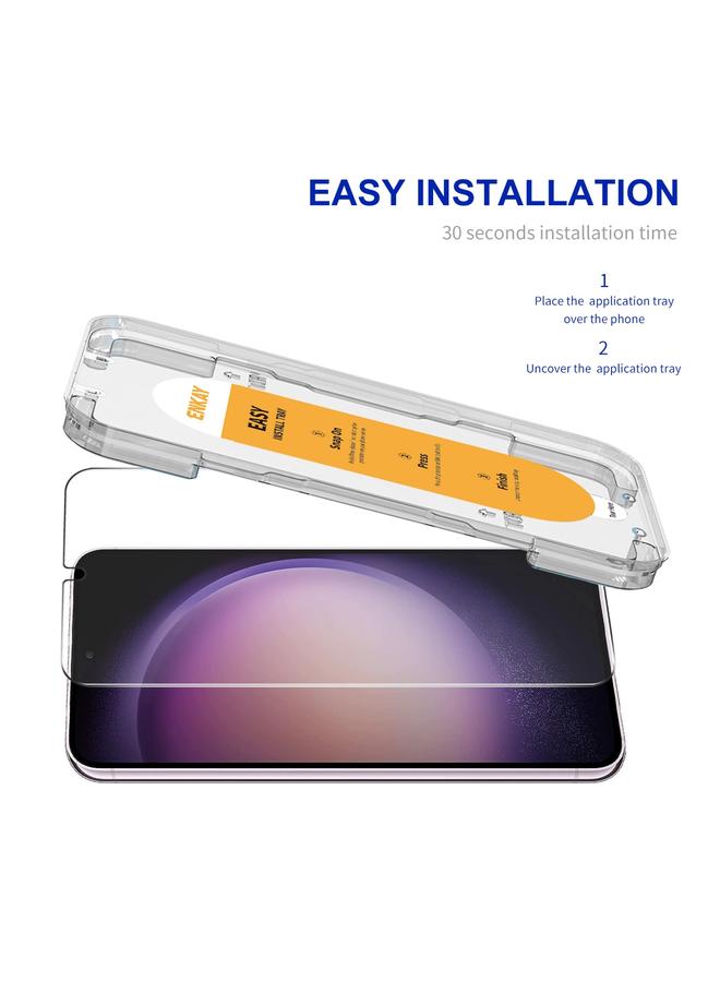 ENKAY Case For Samsung Galaxy S23+ 5G / S22+ 5G Easy Install 0.18mm High Alumina Silicon Full Glass Film, Support Ultrasonic Unlock - Image 2