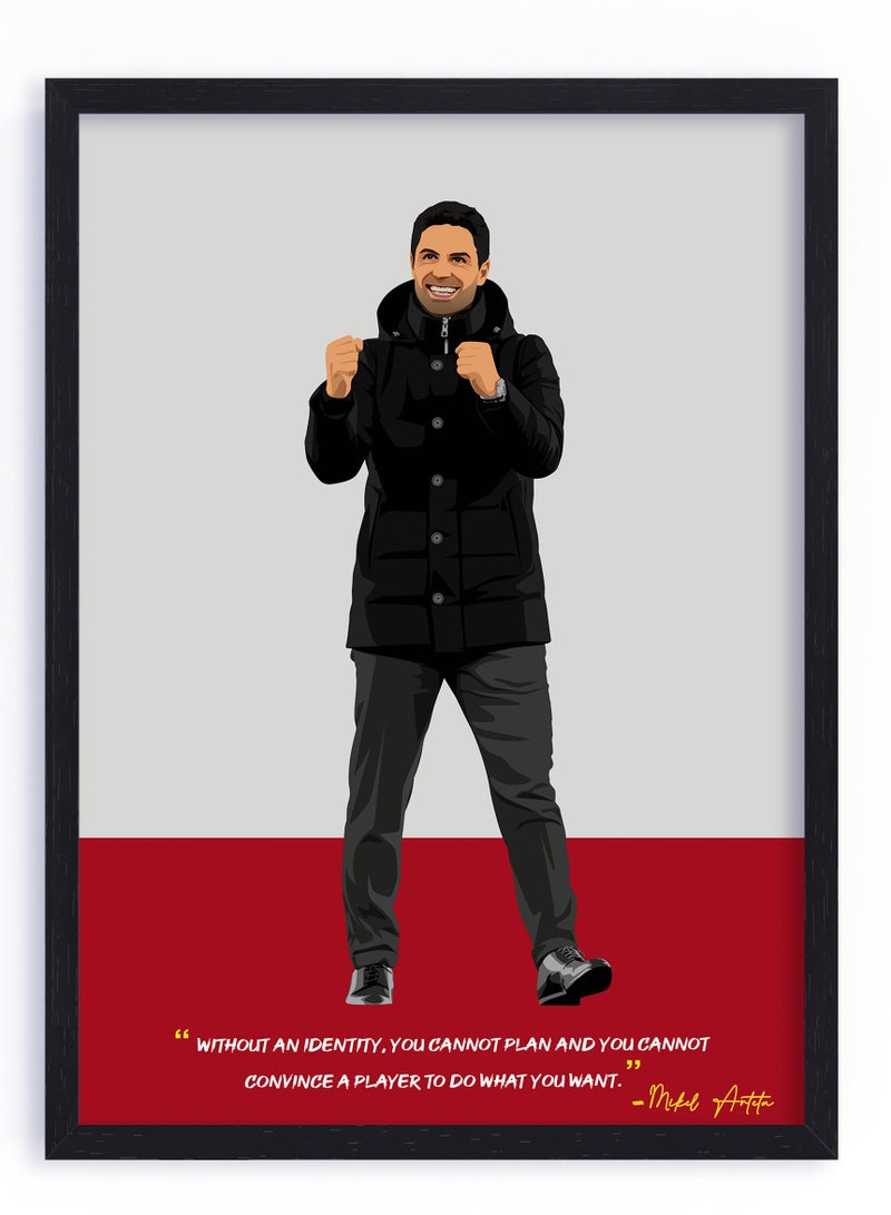 Boomah Accessories Mikel Arteta Arsenal Football Gift Illustration Art Poster with Frame 50x40cm