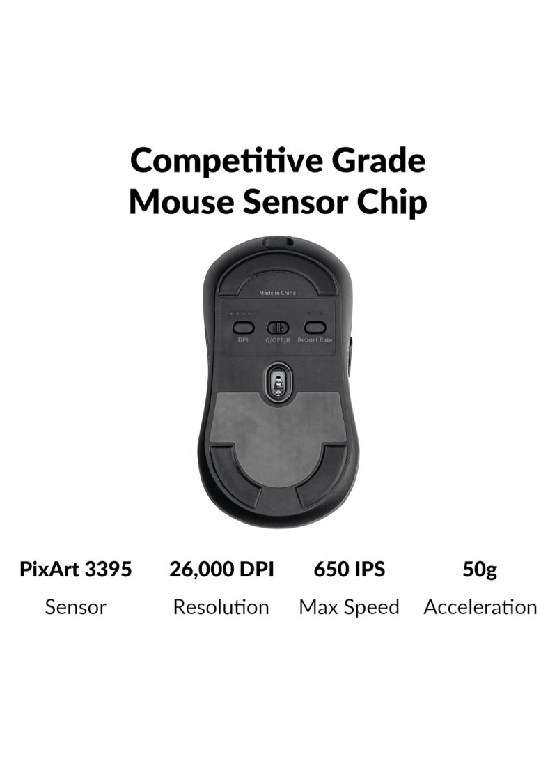 Keychron - M3 Mini 4K Wireless Bluetooth 5.1/2.4 GHz/Wired Optical Mouse, Ultra-Lightweight 55g Programmable PixArt 3395 Sensor with up to 26,000 DPI/ 650 IPS 4000Hz for Windows Mac Linux - Image 1
