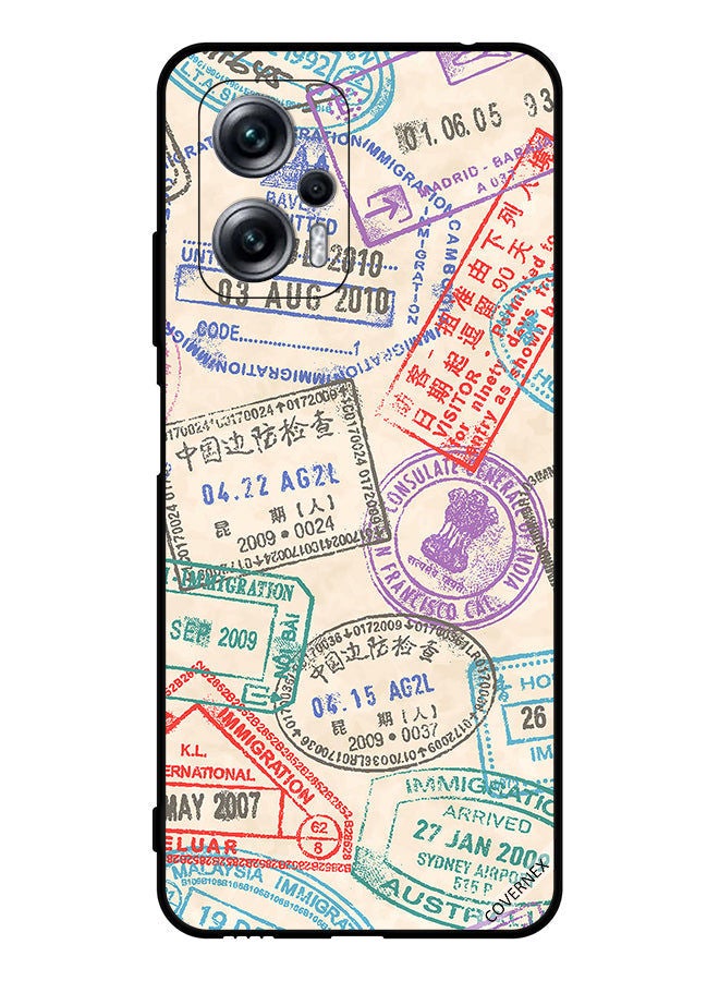 Covernex Protective Case Cover For Xiaomi Redmi Note 11T Pro Travel Stamps Pattern - Image 1