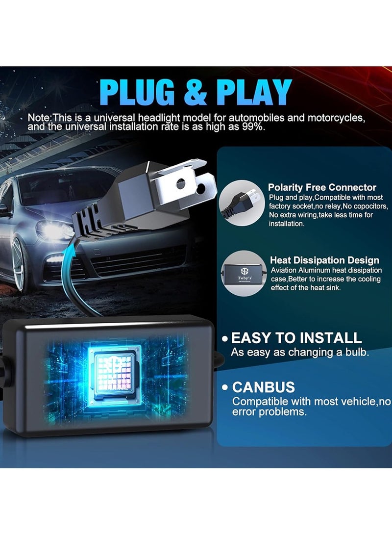 توبيز مصباح الرأس الجديد تي.أل.3 برو H4 LED من توبي، مع عدستين، شعاع قابل للتعديل باللونين الأبيض والأصفر (عالي ومنخفض) مع درجة حرارة تبريد 6500K و 4300K للضوء الأبيض والأصفر - Image 4