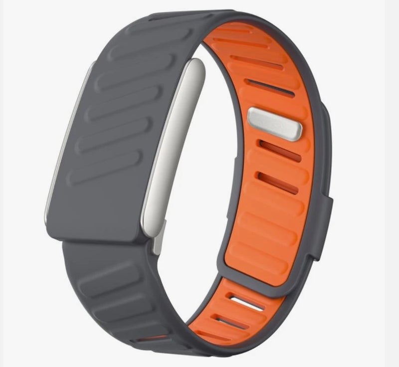 AURORA حزام بديل سيليكون رياضي AURORA متوافق مع جهاز تتبع اللياقة البدنية والنشاط Whoop Life، متين، مريح وقابل للتنفس وحزام معصم قابل للتعديل سهل الاستخدام ومثالي لكل مناسبة رمادي-برتقالي - Image 1