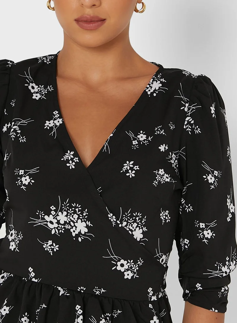 Ginger Printed Wrap Top