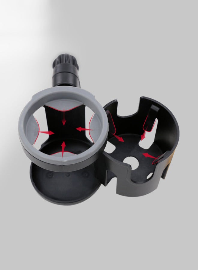 Stroller Cup and Bottle Holder - Dual Compartment, Safety Seat Compatible, Perfect for Water Bottles and Milk Bottles - Image 5