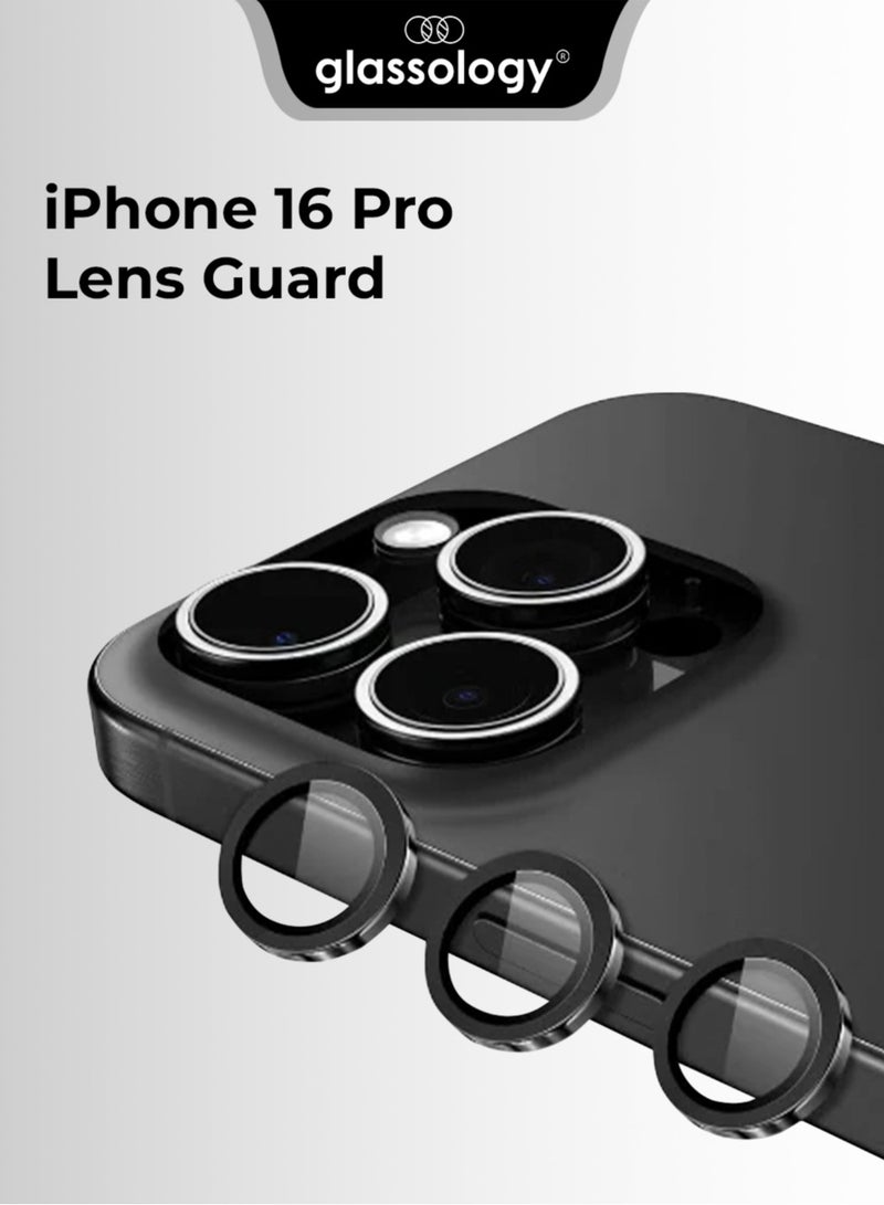 glassology iPhone 16 Pro Lens Guard Scratch Resistant Anti-Fingerprint Camera Protection (Black) - Image 1