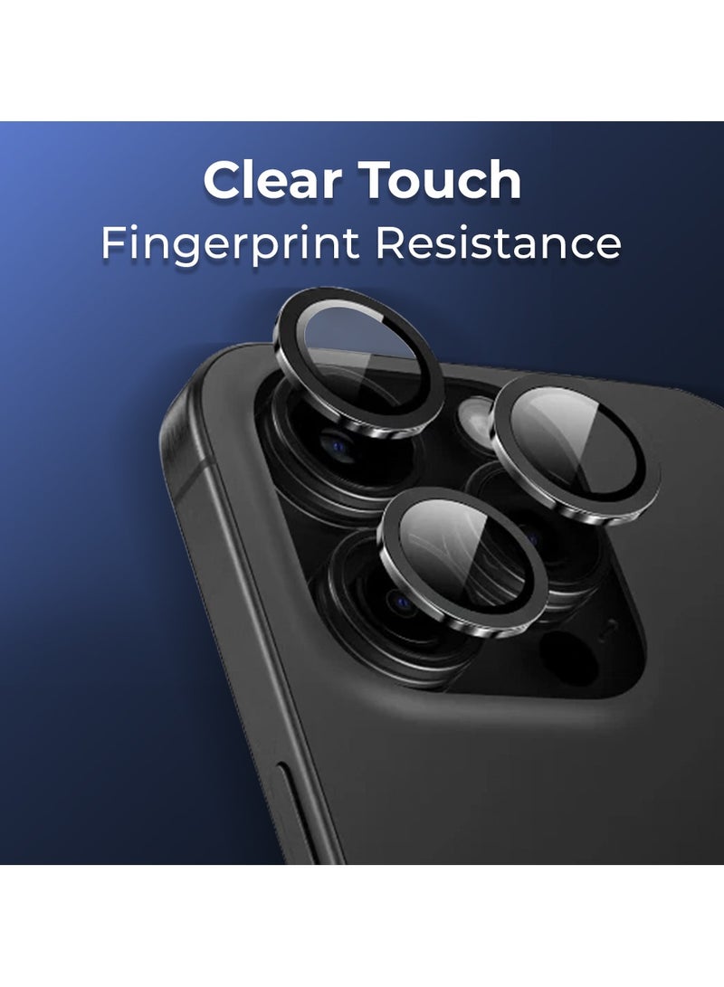 glassology iPhone 16 Pro Lens Guard Scratch Resistant Anti-Fingerprint Camera Protection (Black) - Image 2