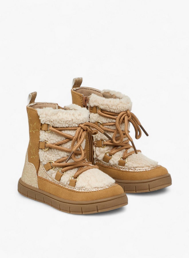 Barefeet Panelled Lace-Up Ankle Boots with Pull Tabs - Image 1