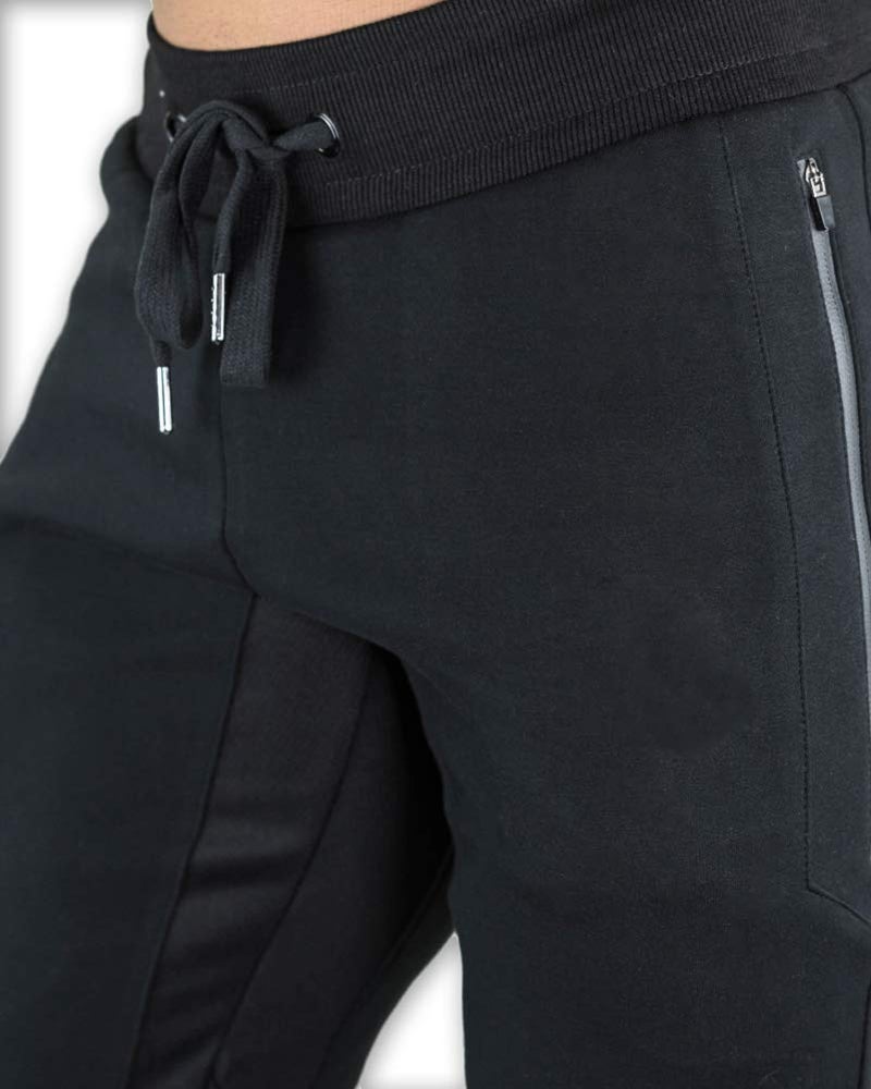 YSENTO Men's Casual Cotton Shorts 3/4 Jogger Capri Cropped Pants Below Knee Shorts with Pockets Black Size 30 - Image 4