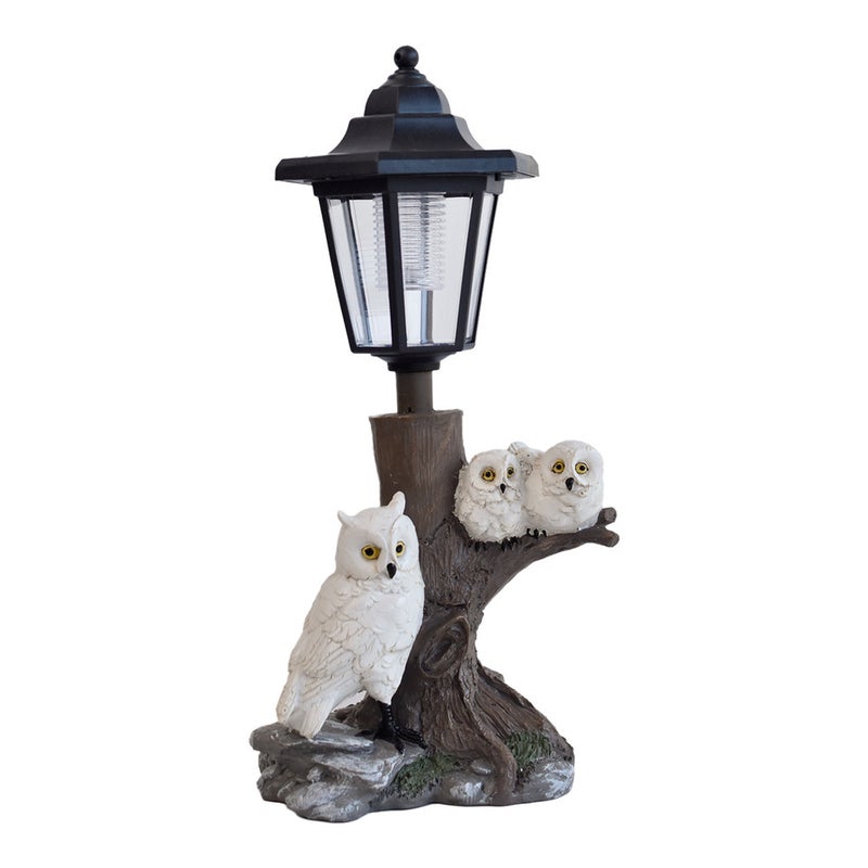Resin Owl Solar Light Animal Statue Path Lamp for Villa Garden Landscape Decorative Night Light - Image 3