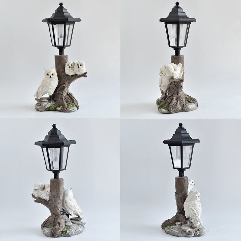 Resin Owl Solar Light Animal Statue Path Lamp for Villa Garden Landscape Decorative Night Light - Image 4