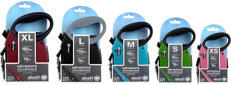 alcott Adventure Retractable Reflective Belt Leash, 10' Long, Extra Small For Dogs Up To 25 Lbs, Pink With Black Soft Grip Handle - Image 3