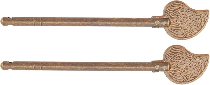 Focket Chinese Leaf Bolt Locking Pin 43in Safety Pure Brass Key Locking Arm Deadbolt for Asian Cabinet Door Chest Furniture Hardware Locking Up Files - Image 1