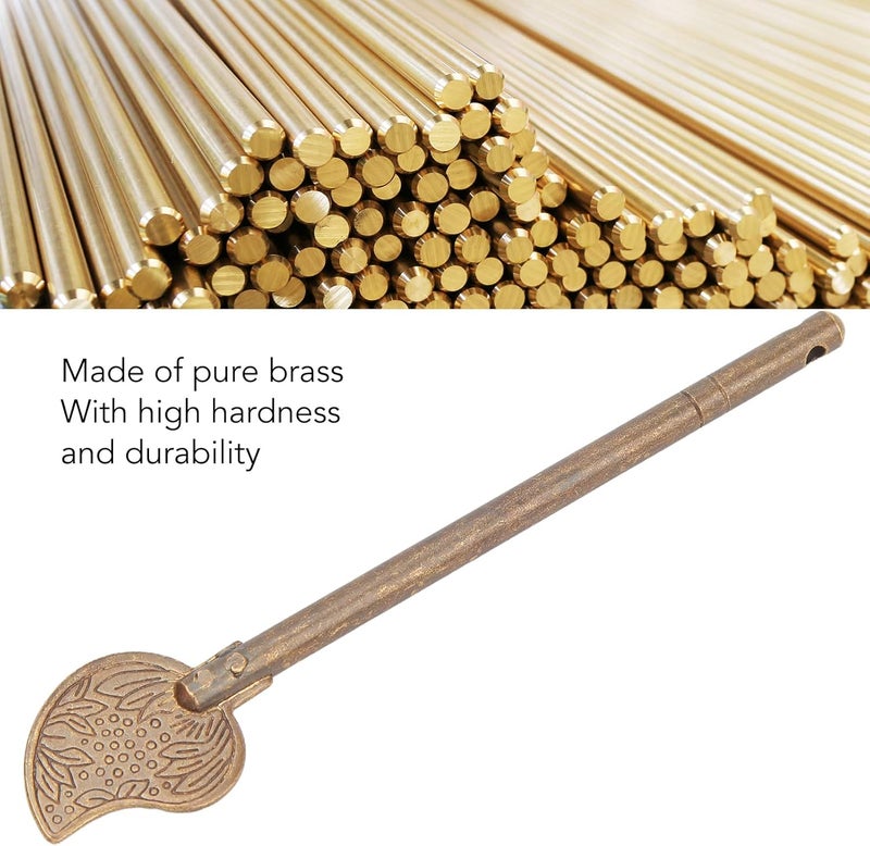 Focket Chinese Leaf Bolt Locking Pin 43in Safety Pure Brass Key Locking Arm Deadbolt for Asian Cabinet Door Chest Furniture Hardware Locking Up Files - Image 3