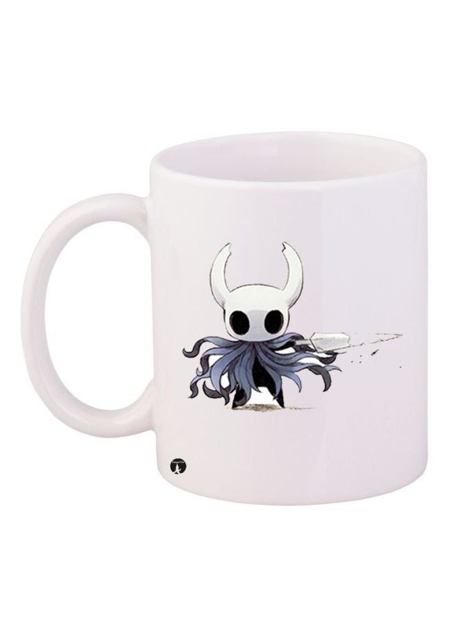 RYN Cartoon Warrior Printed Coffee Mug White/Black/Blue 11ounce