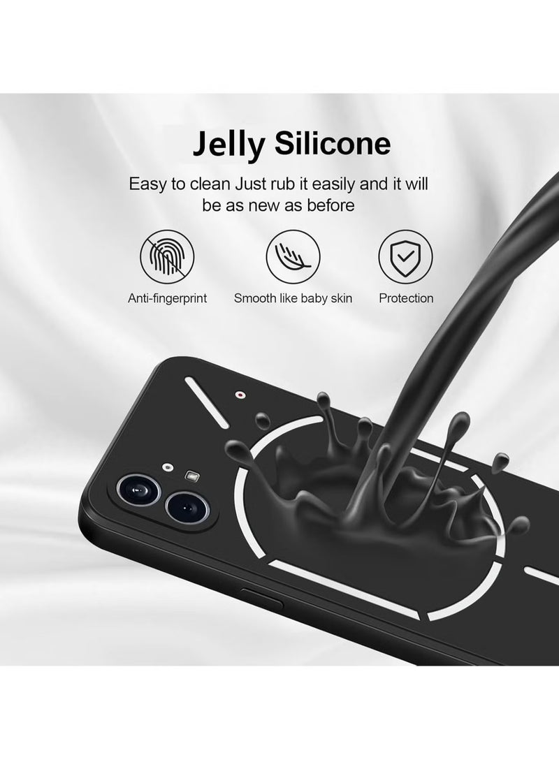 TIGER Case Compatible with Nothing Phone 1 (6.55") – Liquid Jelly Silicone Cover | Anti-Scratch, Shockproof & Flexible Protective Case – Soft-Touch, Slim & Lightweight for Nothing Phone 1  	Black - Image 3