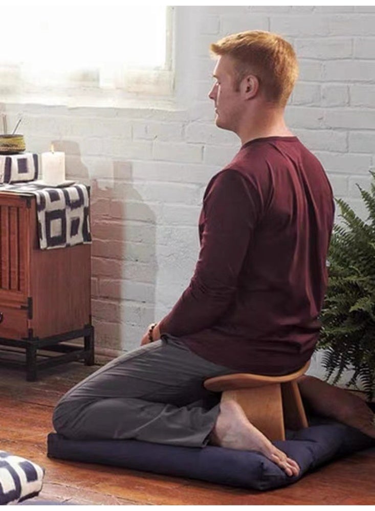 Generic Wooden Yoga Stool Meditation Stool Simple Solid Wood Kneeling Stool Special Yoga Stool Black Walnut Small Yoga Stool (42 * 21 * 16 cm)  - Image 5