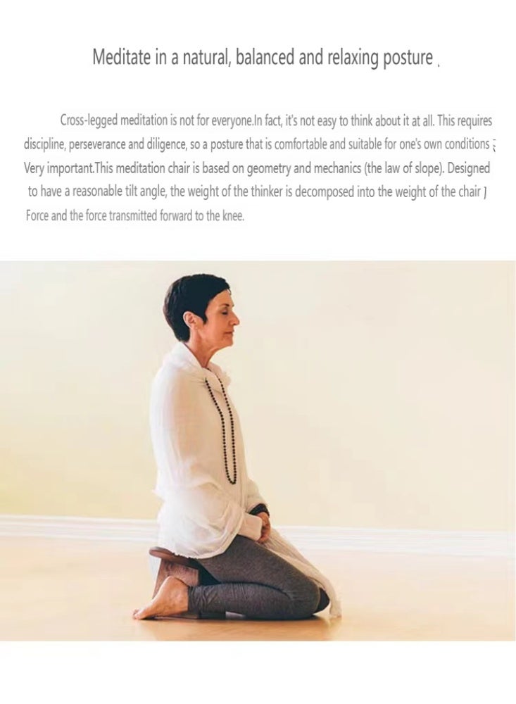 Generic Wooden Yoga Stool Meditation Stool Simple Solid Wood Kneeling Stool Special Yoga Stool Black Walnut Small Yoga Stool (42 * 21 * 16 cm)  - Image 4