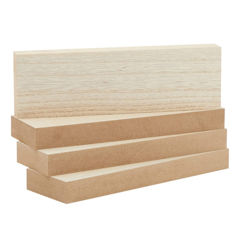 Bright Creations 4 Pack Unfinished Wood Boards for Crafts Painting Wood Carving 1 Thick Wooden Boards for DIY Signs 3 x 10 in