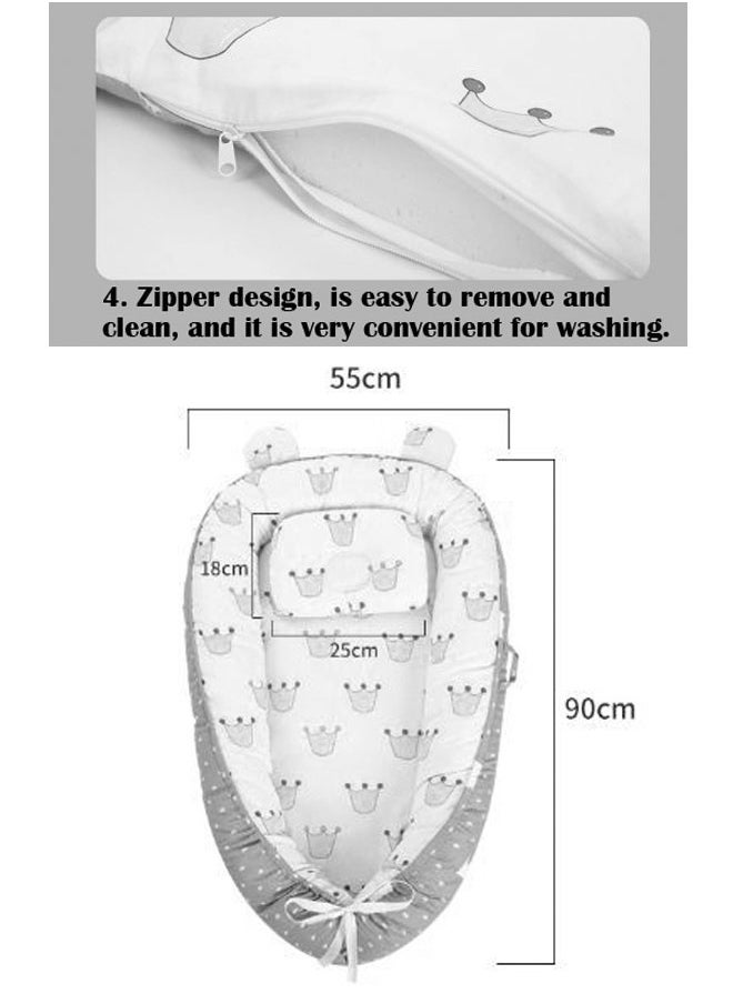 ZCM-HAPPY - Soft and Lightweight Portable Design with Printed Bassinet Foldable Crib for Newborn - Image 1