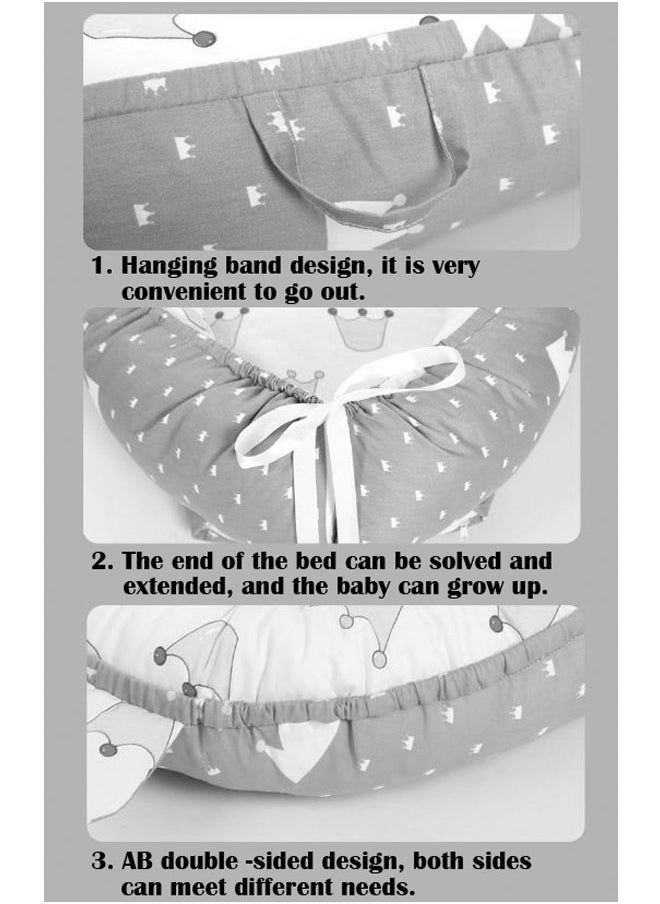 ZCM-HAPPY - Soft and Lightweight Portable Design with Printed Bassinet Foldable Crib for Newborn - Image 1