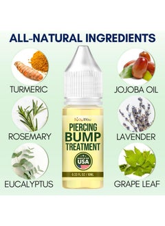 BodyJ4You Piercing Bump Treatment Keloid Bump Removal | Nose Piercing Cleaner Ear Piercing Cleaning Solution | Bump Shrinking Drops Keloid Bump Removal | Aftercare Piercing Solution | 0.33 Fl Oz  - Image 2