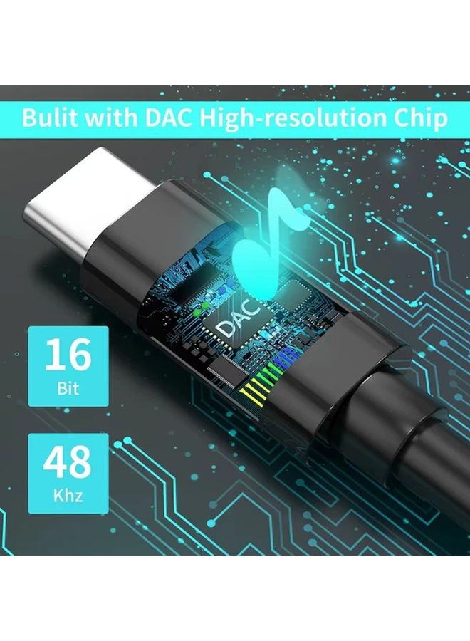 كابل AUX صوت من النوع C الأبيض إلى 3.5 مم، نحاسي، وضع الطاقة عبر USB، جهد التشغيل يصل إلى 36 فولت، بدون بطارية، لهواتف Samsung S24 S23 S22 S21 Ultra A54 A53 - Image 5