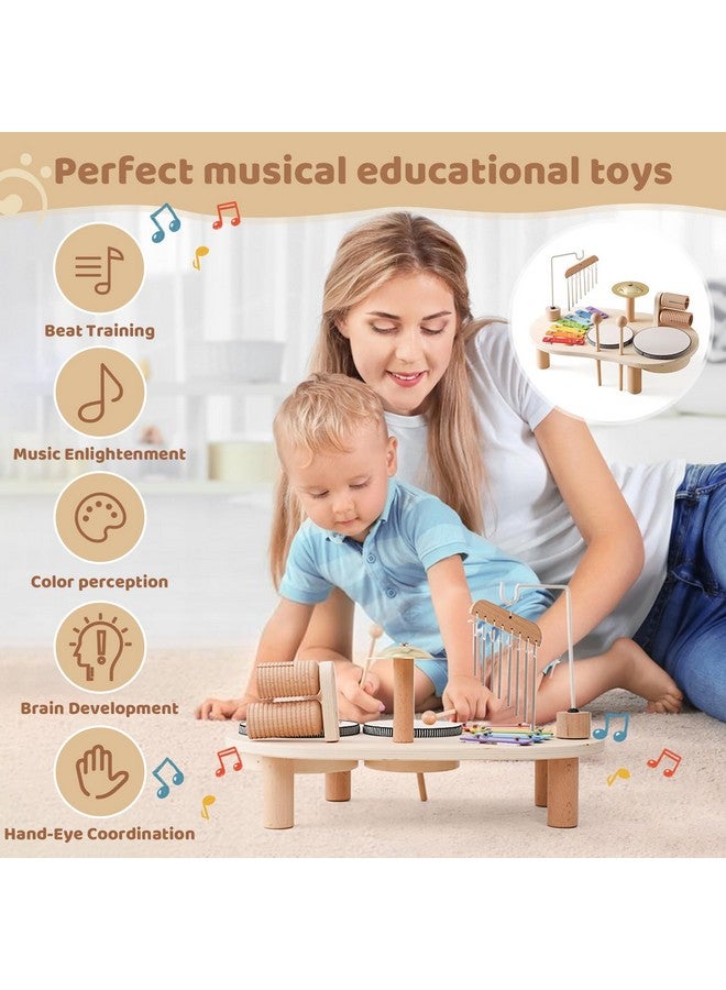 بروميس بيبي أدوات موسيقية من Promise Baby، أدوات إيقاع خشبية للأطفال، مجموعة طبول إكسيليفون، ألعاب موسيقية تعليمية للأطفال الصغار من مونتيسوري، هدايا للبنات والأولاد - Image 4