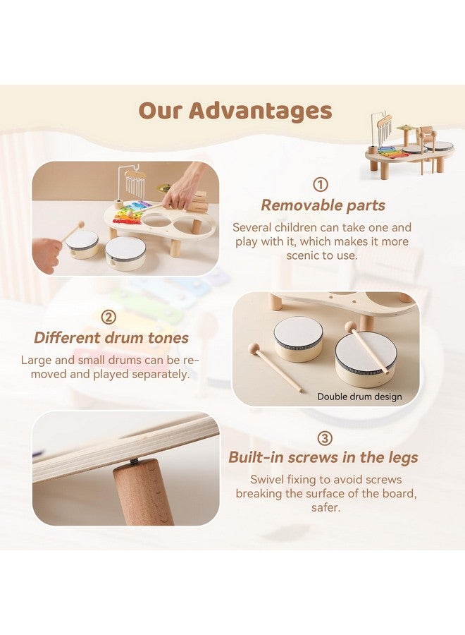 بروميس بيبي أدوات موسيقية من Promise Baby، أدوات إيقاع خشبية للأطفال، مجموعة طبول إكسيليفون، ألعاب موسيقية تعليمية للأطفال الصغار من مونتيسوري، هدايا للبنات والأولاد - Image 2