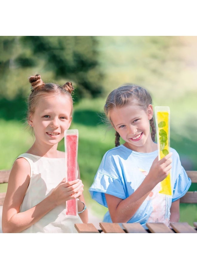 HZYH 160 Disposable Ice Popsicle Mold Bags BPA Free Freezer Tubes With Zip Seals For Healthy Snacks,Yogurt Sticks,Juice & Fruit Smoothies,Ice Candy Pops Comes With  Funnel of Random Color - Image 5