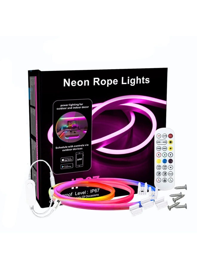 general Tuya wifi silicone flexible fantasy neon light with voice control horse running water atmosphere light box - Image 1