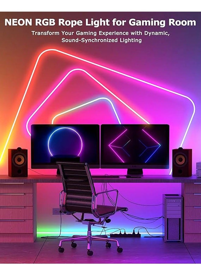 general Tuya wifi silicone flexible fantasy neon light with voice control horse running water atmosphere light box - Image 4