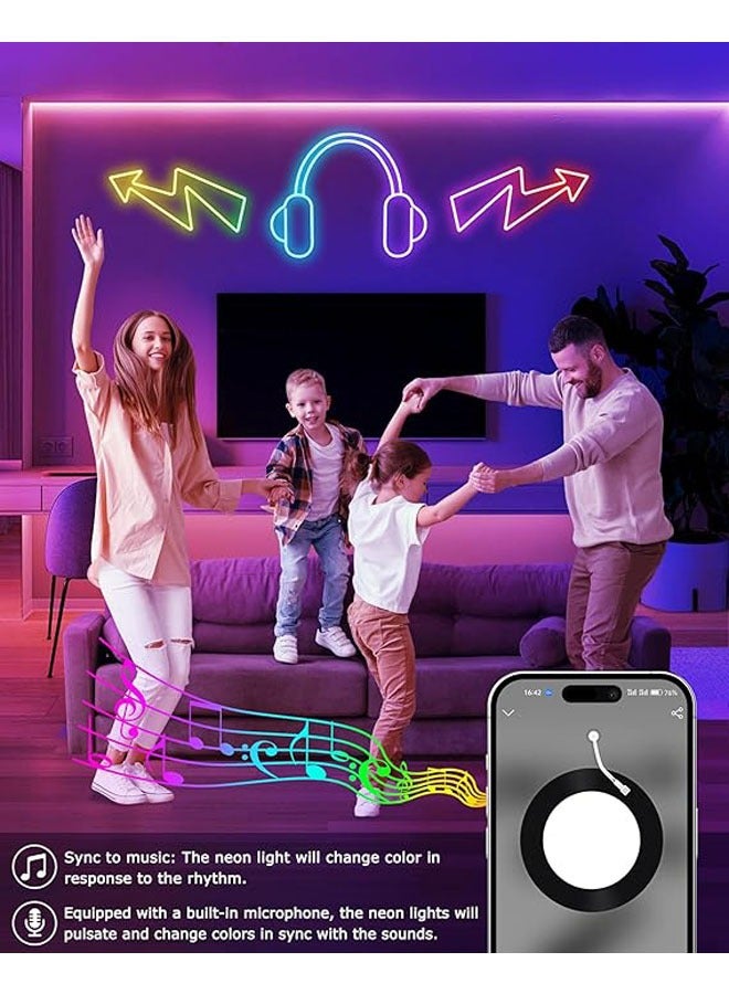 general Tuya wifi silicone flexible fantasy neon light with voice control horse running water atmosphere light box - Image 3