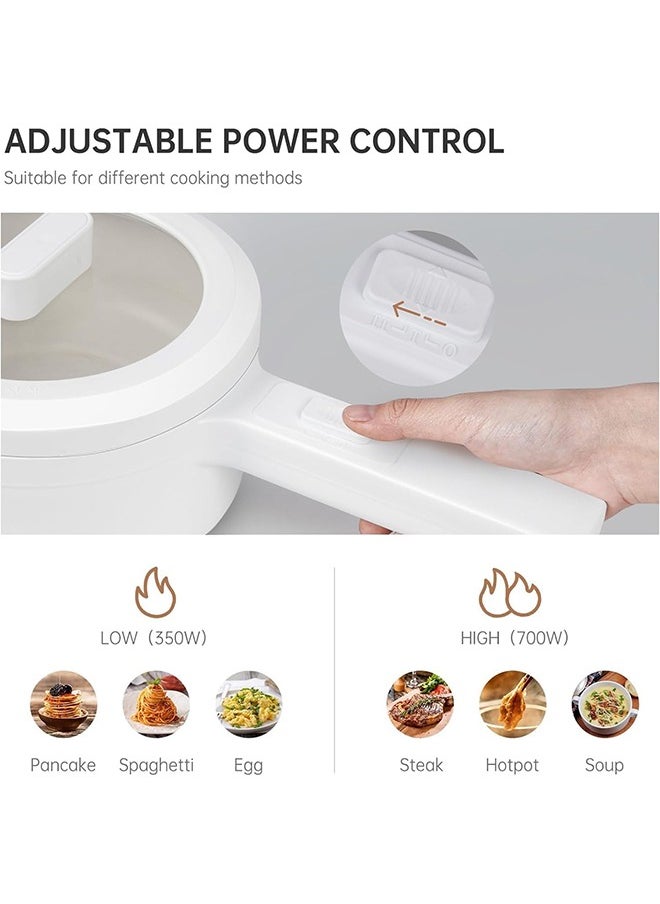 Hihonor - Double Layer Electric Cooker,Multifunctional Non-stick,With Temperature Adjustment,Frying Steak/Eggs/Oatmeal,Suitable for Hotel/Outdoor Travel/Family Gatherings(2L White) - Image 1