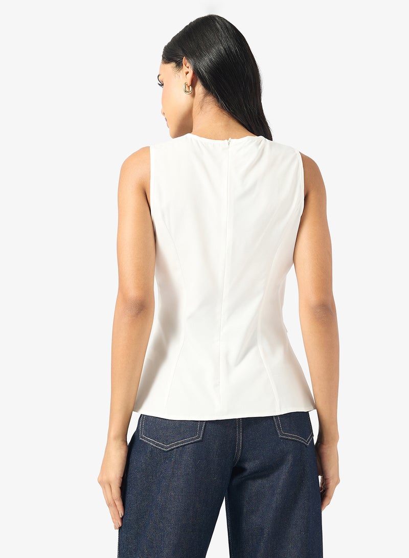 Ginger Button Up Vest with Gold Accent - Image 2