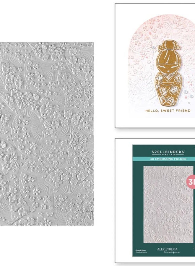 Spellbinders Floral Fans 3D Embossing Folder from The Spring in Kyoto Collection by Alex Syberia Designs - Image 5