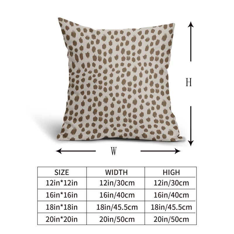 Sweetshow Brown Cream Pillow Covers 18x18 Set of 2 Boho Design Polka Dot Throw Pillows Modern Brush Strokes Print Decorative Outdoor Pillowcase Square Cushion Cover Linen Pillow Case for Home Sofa Couch Bed - Image 5