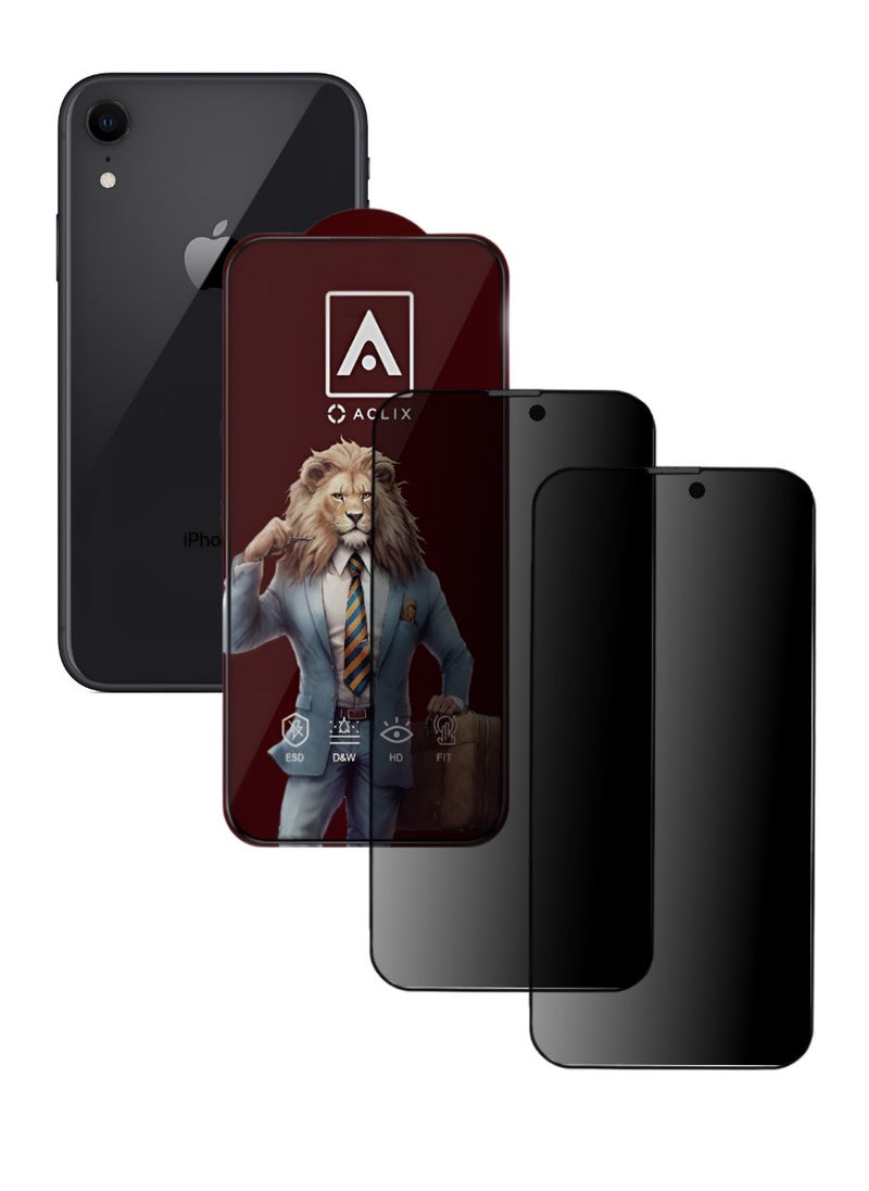 أكاليكس قطعتين، شاشة حماية، عاكس مخفي، لهاتف ايفون XR، جودة ممتازة. - Image 1