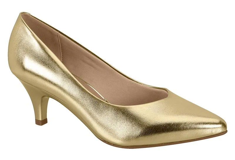 Beira Rio Beira Rio Ladies Mid Heel Shoes Golden | Made In Brazil