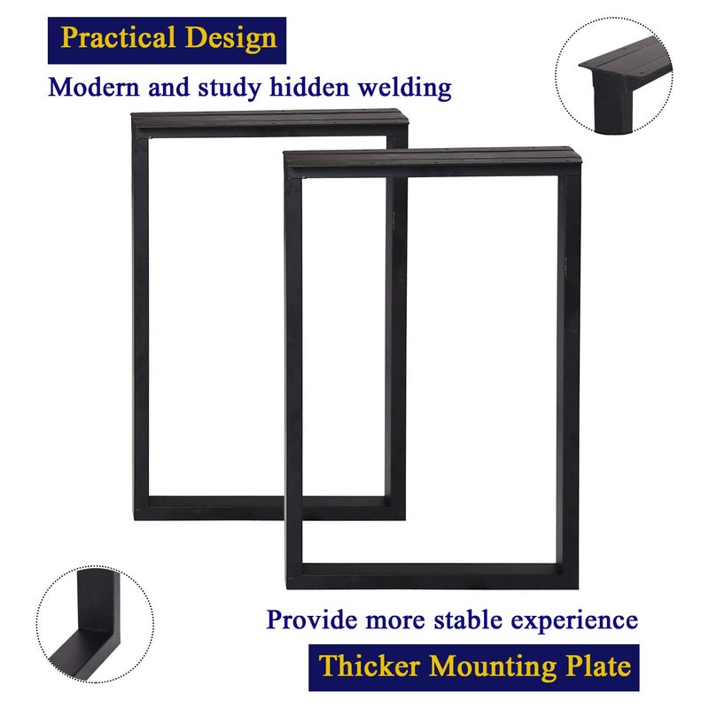 TIEOU Metal Table Legs 28 Inch Heavy Duty Metal Desk Legs Industrial Black Table Legs, Furniture Legs - Image 3