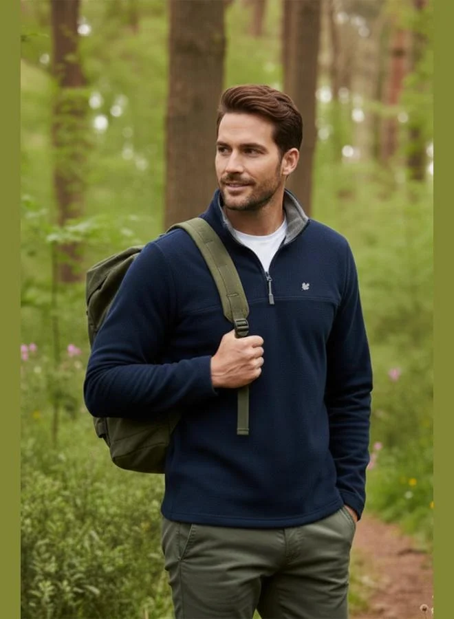 Buratti Buratti Slim Fit Anti-Pilling Non-Flapping Batwing Collar Cold-Resistant Brushed Fleece Men's POLAR 5906001