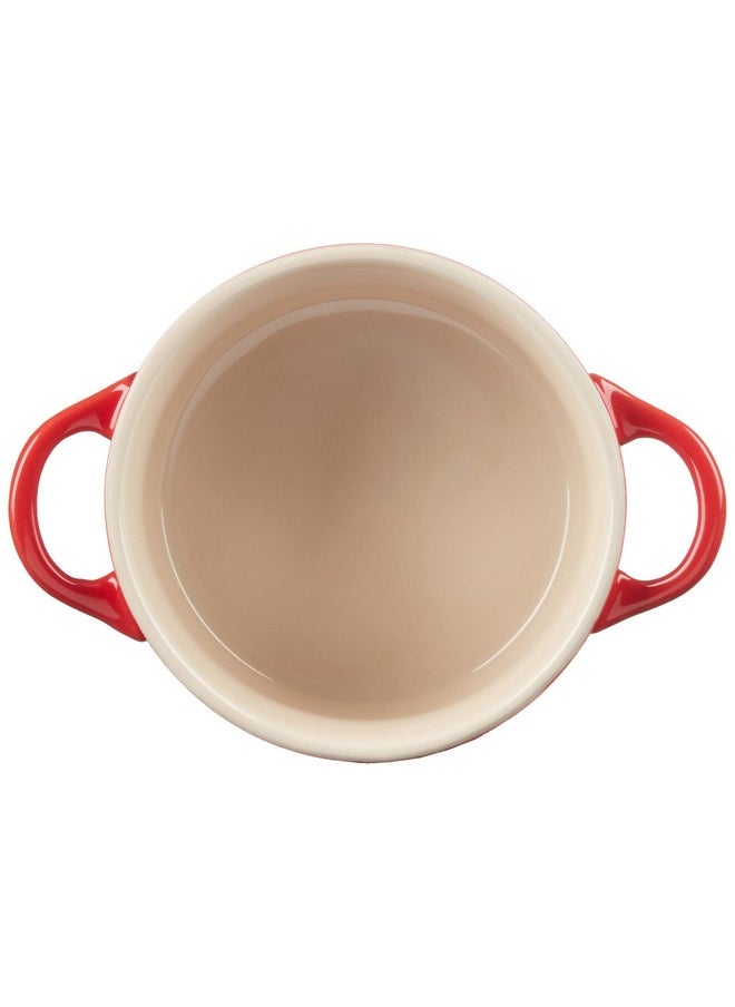 Le Creuset Le Creuset Stoneware Set of 4 Mini Cocottes with Cookbook, 8 oz. each, Cerise  - Image 3