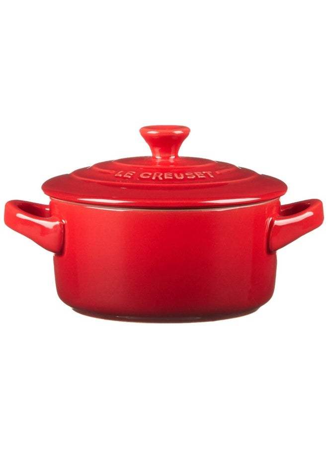 Le Creuset Le Creuset Stoneware Set of 4 Mini Cocottes with Cookbook, 8 oz. each, Cerise  - Image 2