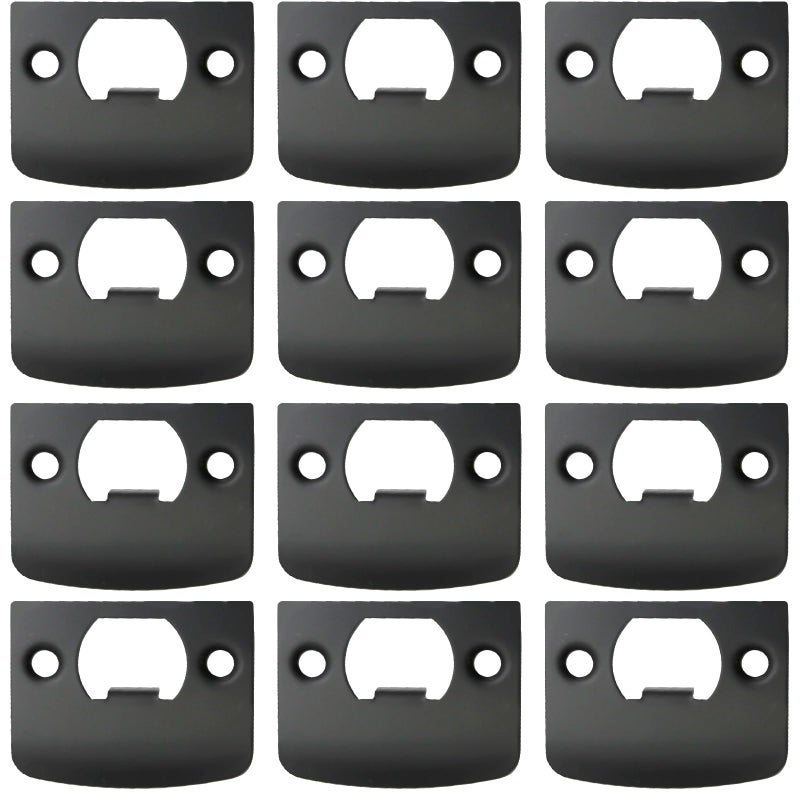 EATAKWARD 12 PCS Door Strike Plate Black Deadbolt Strike Plate with Srews Stainless Steel Deadbolt Covers Door Reinforcement Kit