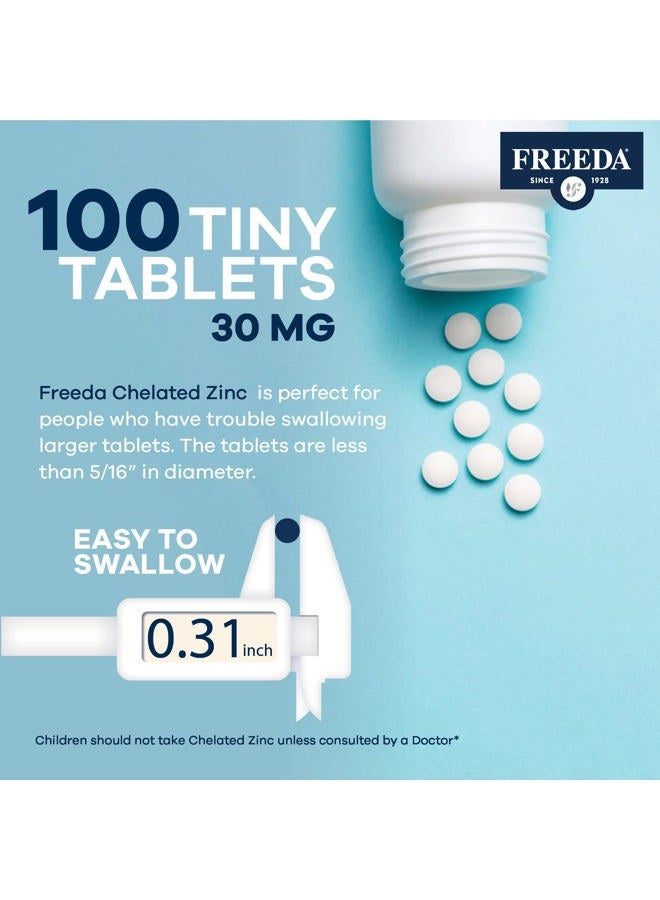 Freeda Chelated Zinc Supplement - Kosher 30 mg Zinc Chelate Zinc Tablets as Albion TRAACS Zinc Bisglycinate - Zinc Chelated for Adults - Pure Zinc 30mg - Zinc for Men & Women - (250 Tiny Tablets) - Image 5