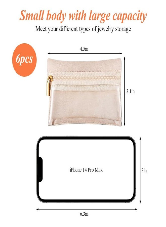 VENIVA 6 Pcs Jewellery Beg Jewellery Organisers Pouch Bag Zipper Velvet Small Jewellery Pouches for Storage Travel Jewellery Organisers Pouch for Necklaces Bracelets Rings Earrings Brooches - Image 3